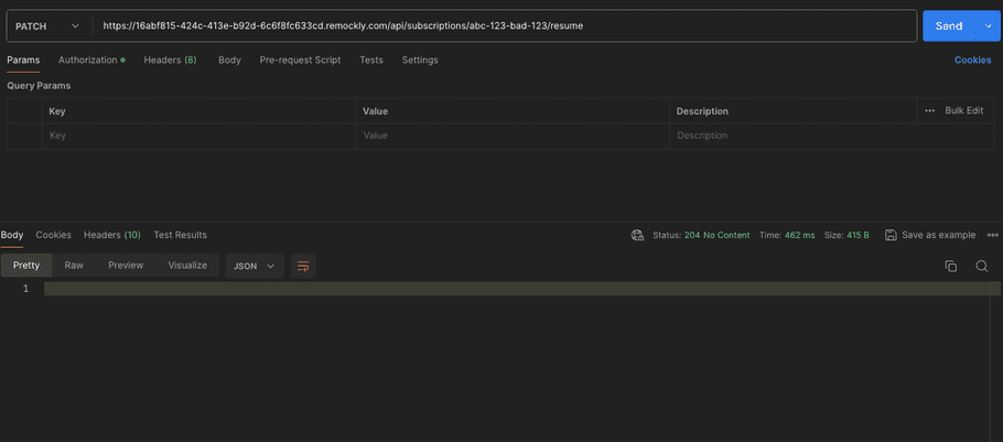 Resuming a subscription Resuming a subscription