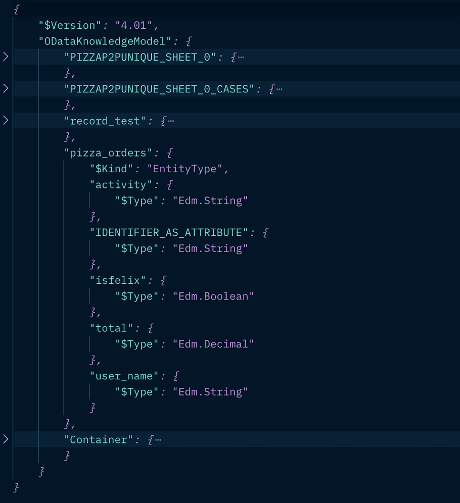 OData Metadata: JSON OData Metadata: JSON